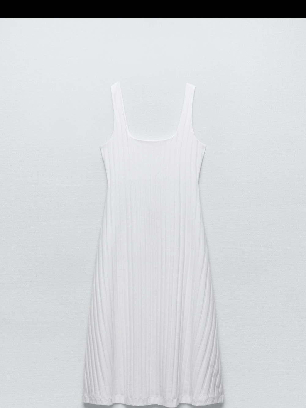 Zara White Ribbed Midi Tank Dress